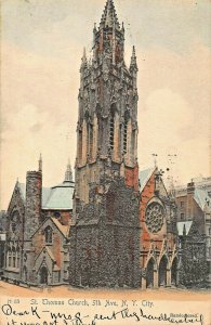 NEW YORK CITY~ST THOMAS CHURCH~1906 ROTOGRAPH TINTED PHOTO POSTCARD