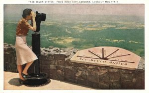 Vintage Postcard 1943 See 7 States From Rock City Gardens Lookout Mountains TN