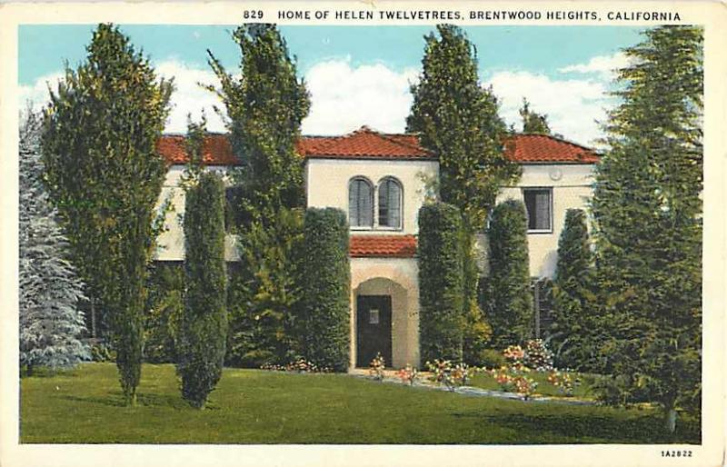 Home of Helen Twelvetree Brentwood Heights California CA, White border