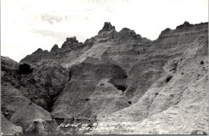 Vtg 1930s Scene In Dillon Pass Badlands South Dakota SD RPPC Real Photo Postcard