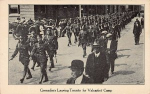 Grenadiers Leaving Toronto for Valcartier Camp, Canada, Early Postcard, Unused