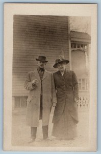 Elgin Illinois IL Postcard RPPC Photo Mr. Gladhill And Mary Sherwin c1910's