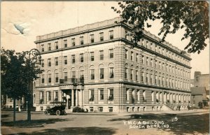 RPPC South Bend Indiana IN YMCA Building Street View Car 1913 Postcard T17