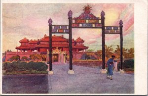 Cochinchina Vietnam Hué Stately Avenue in the Palace Hue Vintage Postcard C072