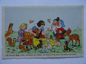 Walt Disney SNOW WHITE Blanche Neige Vivait..... c1930's French Postcard No.19