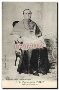 Old Postcard SG Penon Monsignor Bishop of Moulins