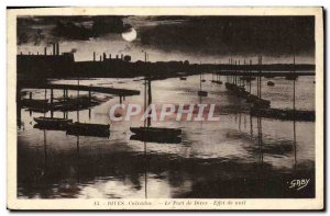 Old Postcard The Port of Dives Dives Night Effect Ships