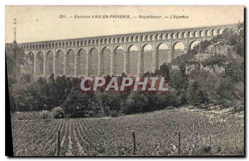 Old Postcard Environs of Aix en Provence Roquefavour Aqueduct