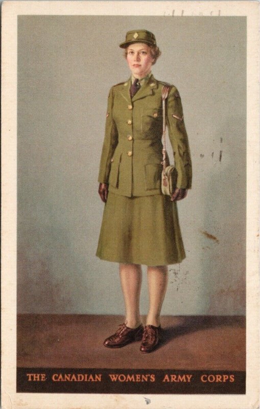 Canadian Women's Army Corp Canada Patriotic c1944 Postcard G75