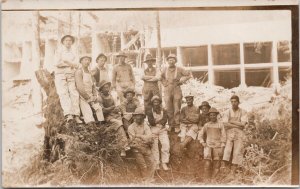Portrait of Jordan River Dam Construction Workers BC Real Photo Postcard H29