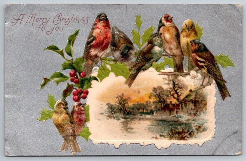 Vintage Xmas Christmas Postcard - Pawtucket RI Cancel - 1905