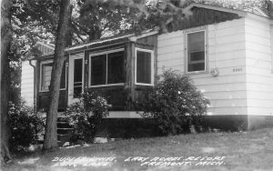 Postcard RPPC Photo Michigan Fremont Lazy Acres Resort Long Lake Cook 22-14411