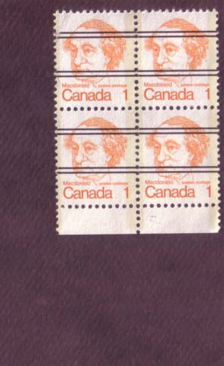 Canada, Block of Four, Used, Macdonald Precancel, 1 Cent  Scott