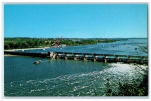 c1960 Starved Rock Lock Dam River Lake Ottawa Illinois Vintage Antique Postcard