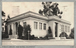 Vintage Postcard 1946 Public Library Building San Mateo California MFD by Wayne