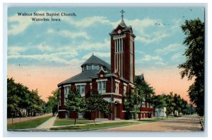 1915 Walnut Street Baptist Church Waterloo Iowa IA Posted Antique Postcard