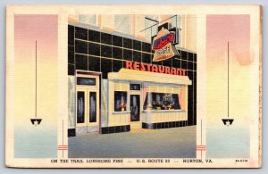 Norton Virginia~Liberty Cafe Restaurant~Bell Sign~Art-Deco~1939 Linen Postcard