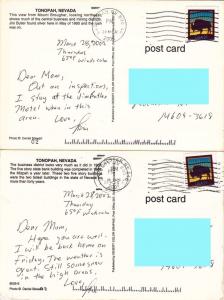 (2 cards) Modern Views of Historic Tonopah NV Nevada pm 2002