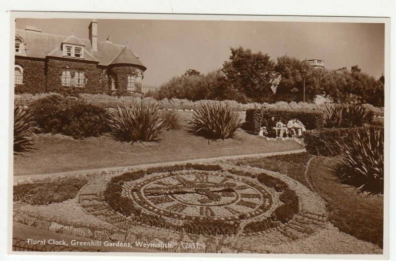 Dorset; Floral Clock, Greenhill Gardens, Weymouth RP PPC By J Salmon, Unused 