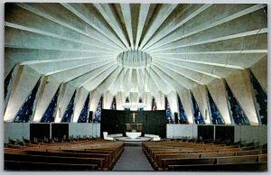 Lenox Massachusetts 1960s Postcard Interior Pierce Chapel Christ Servant Church