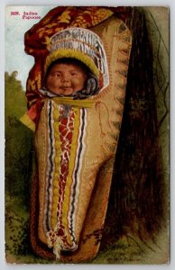 Indian Papoose Cute Baby Postcard X22