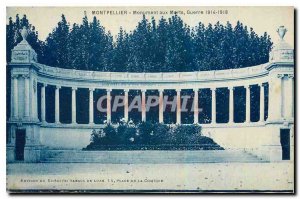 Old Postcard Montpellier Monument to the War Dead 1914-1918