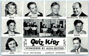 Advertising QUIZ KIDS Blue Network Radio ALKA SELTZER Kids Photos 1940s Postcard