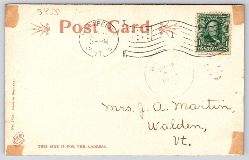 1906 Portland Maine Longfellow's Home Antique Building Landmark Posted Postcard