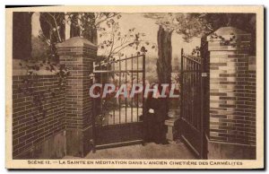 Old Postcard Scene In The Holy Meditation In L & # 39Ancien cemetery Carmelit...