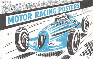 Motor Racing Posters Race Car Unused writing on front, envelope