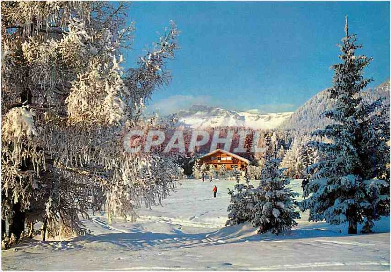 Modern Postcard Winter landscape of the golf course