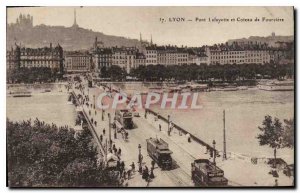 Old Postcard Lyon Pont Lafayette Coteau de Fourviere