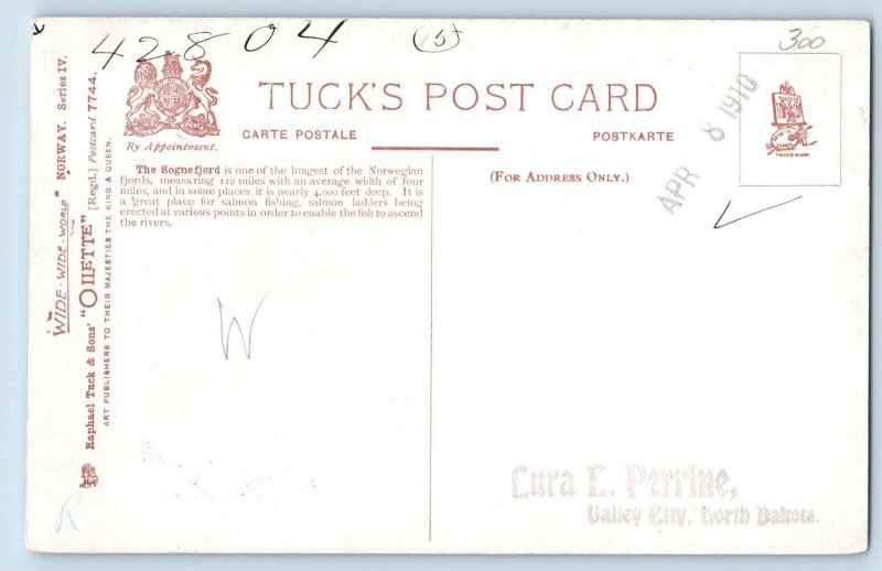 Sognefjord Norway Postcard Salmon Fishing 1910 Antique Oilette Tuck Art