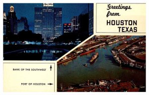 Postcard BOAT SCENE Houston Texas TX AS3490