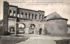 Autun Old Postcard Porte Saint Andre Historical Monument