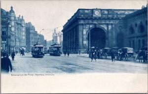 Newcastle On Tyne Central Station England UK Trolley Hose Buggies Postcard E20