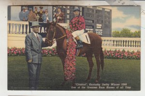 P3336 JL vintage postcard horse citation kentucky derby winner 1948