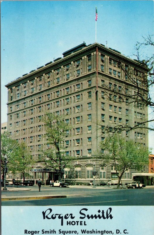 Vtg Washington DC Roger Smith Hotel Square 1950s Chrome View Postcard