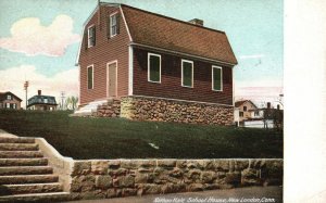 Vintage Postcard 1900's Nathan  Hale School House New London Connecticut CT