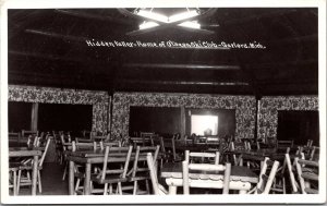 RPPC Interior, Hidden Valley Home of Otsego Ski Club Gaylord MI Vtg Postcard V74