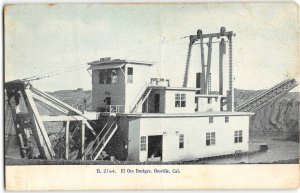El Oro Dredger, Oroville, CA Gold Dredge 1911 Browns Valley, CA Mining Postcard