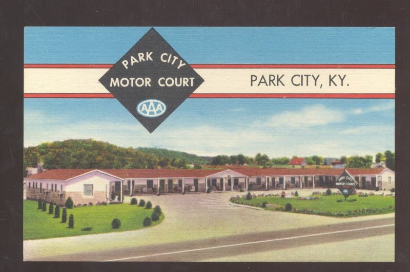 PARK CITY KENTUCKY MOTOR COURT VINTAGE LINEN ADVERTISING POSTCARD