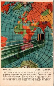 Mapparium Eastern Hemisphere World Interior Globe Postcard VTG UNP Vintage 