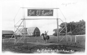 Gaylord Michigan Gay El Rancho Real Photo Vintage Postcard AA92550