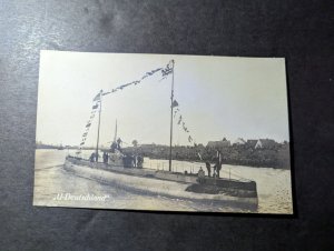 Mint Germany Naval Ship Military RPPC Uboat Submarine Postcard U Deutschland