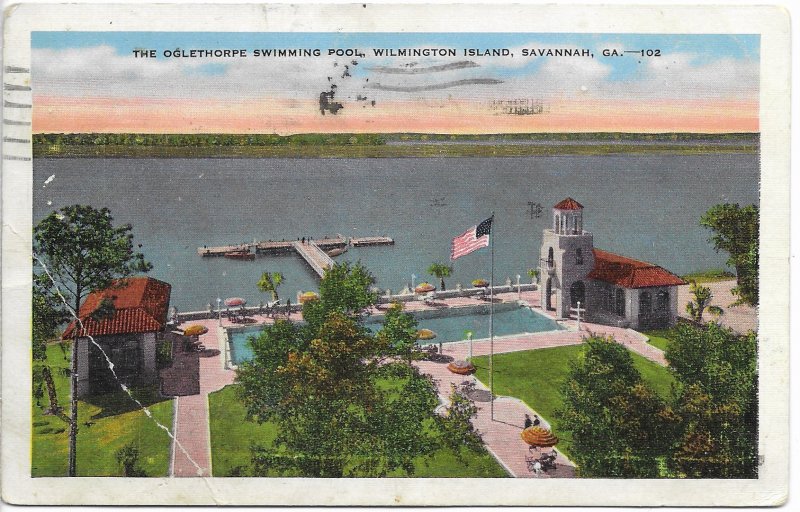 US. Used. Savannah, Georgia. Wilmington Island.   Mailed 1943.