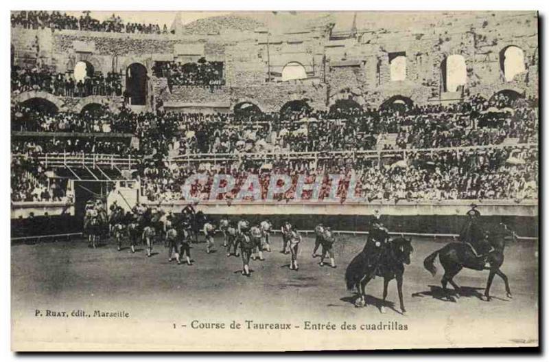 Old Postcard Bullfight Bullfight Entree of cuadrillas