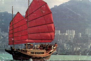 Hong Kong Harbor Chinese Junk