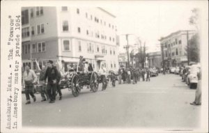 Amesbury MA Powwow Parade Firemen 1954 Real Photo Postcard