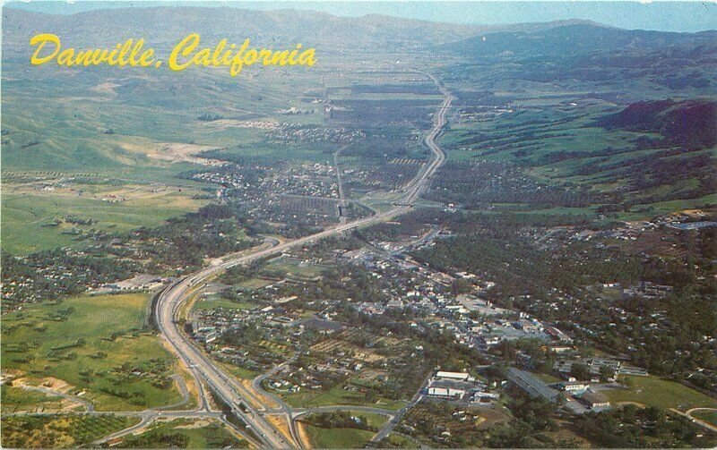 California Danville Contra Costa  Airview Hakanson Roberts Postcard 21-12584 